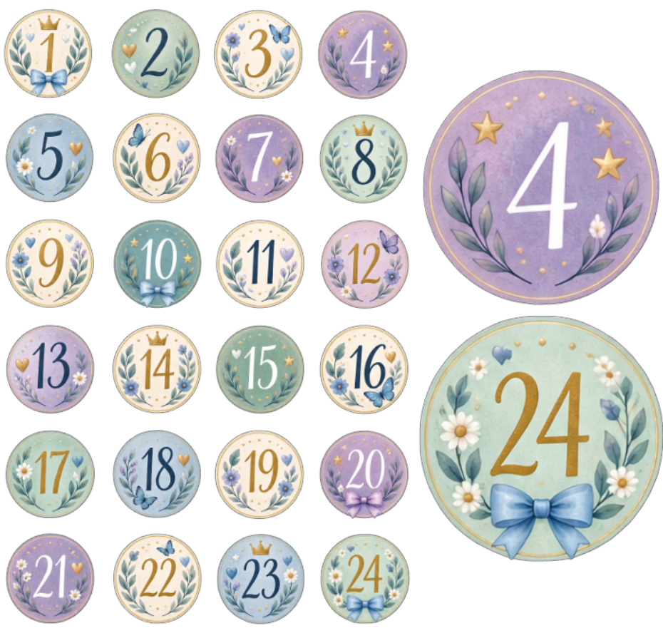 Adventskalender Zahlensticker 10