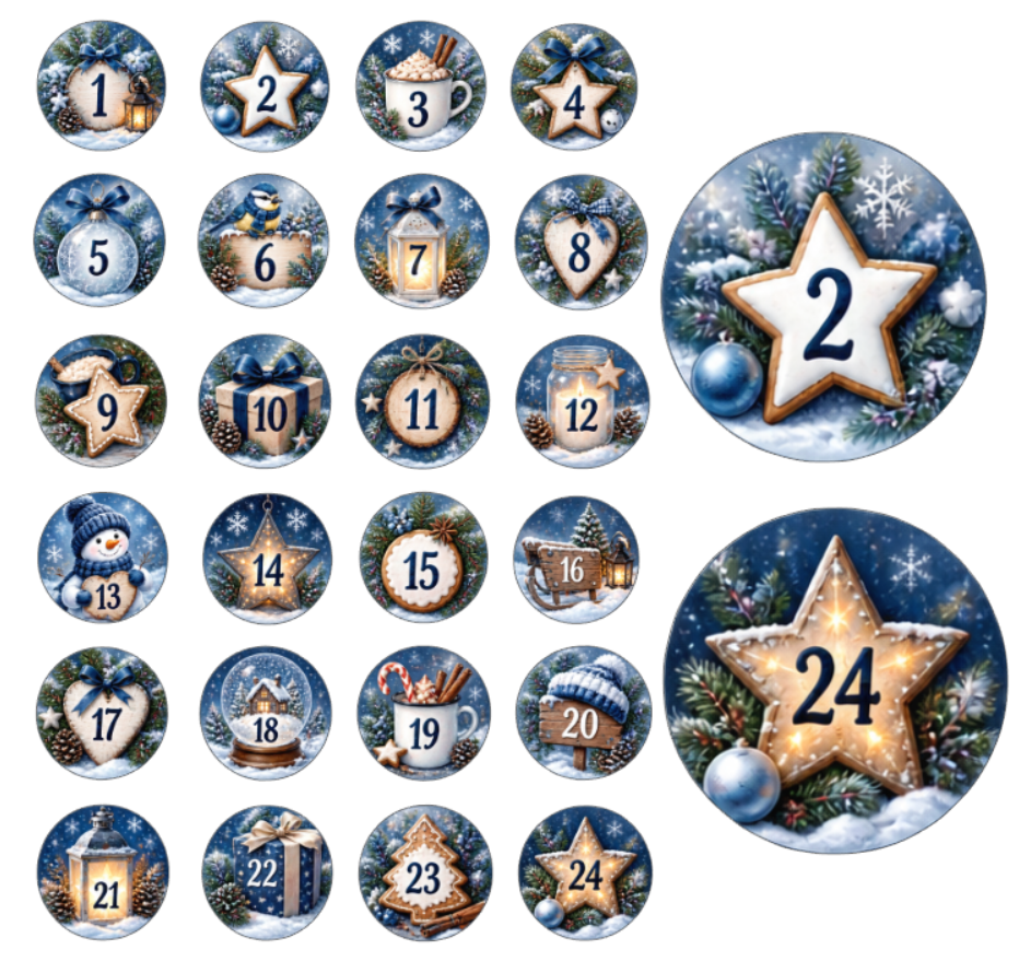 Adventskalender Zahlensticker 2