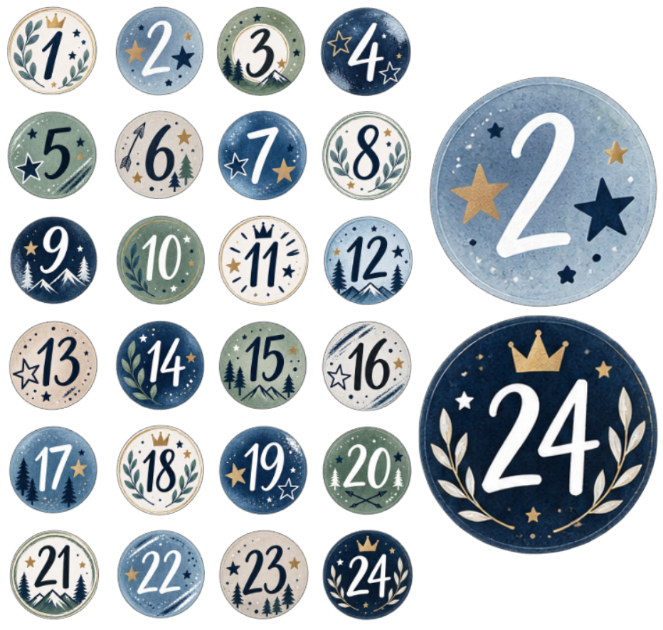 Adventskalender Zahlensticker 8