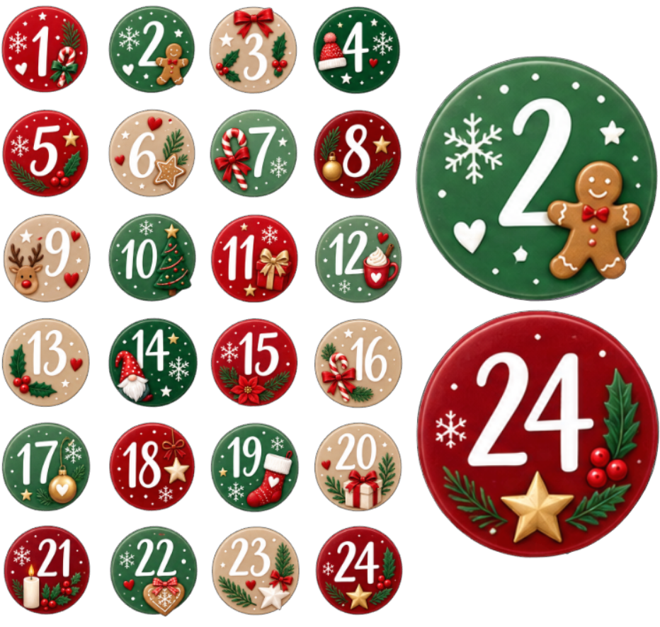 Adventskalender Zahlensticker 11