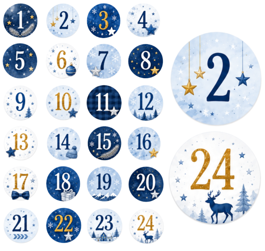 Adventskalender Zahlensticker 14