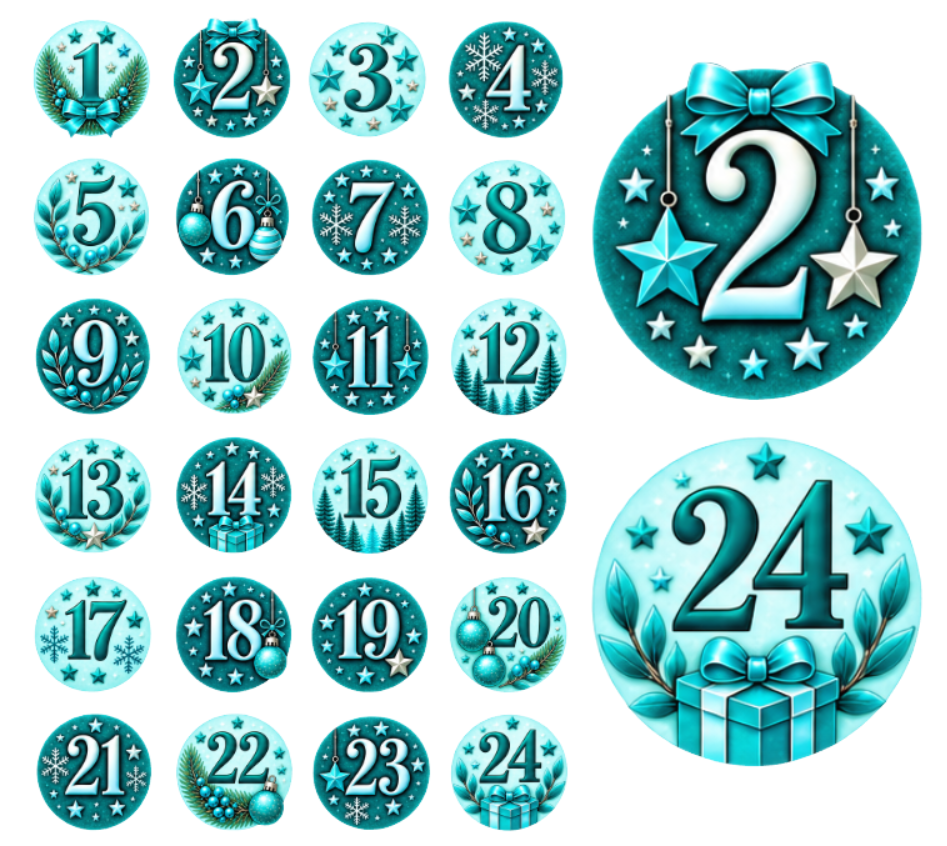 Adventskalender Zahlensticker 23