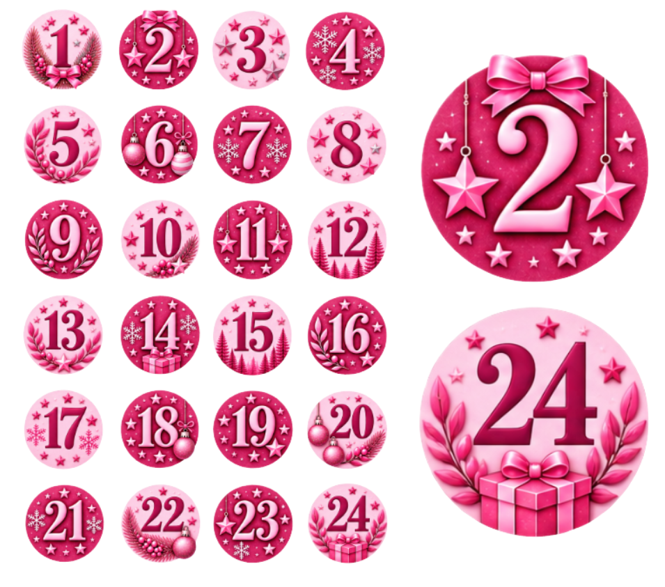 Adventskalender Zahlensticker 24
