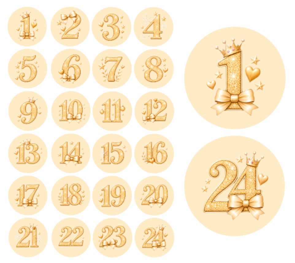 Adventskalender Zahlensticker 28