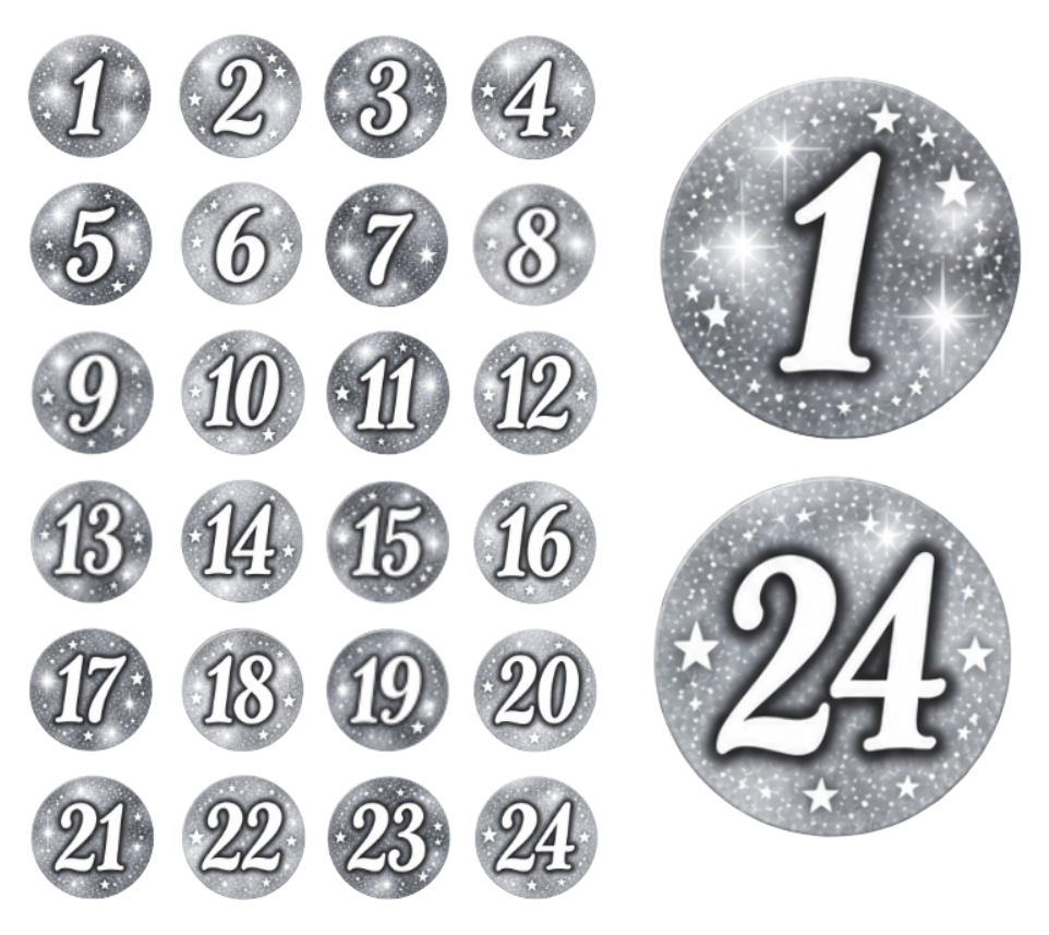 Adventskalender Zahlensticker 33
