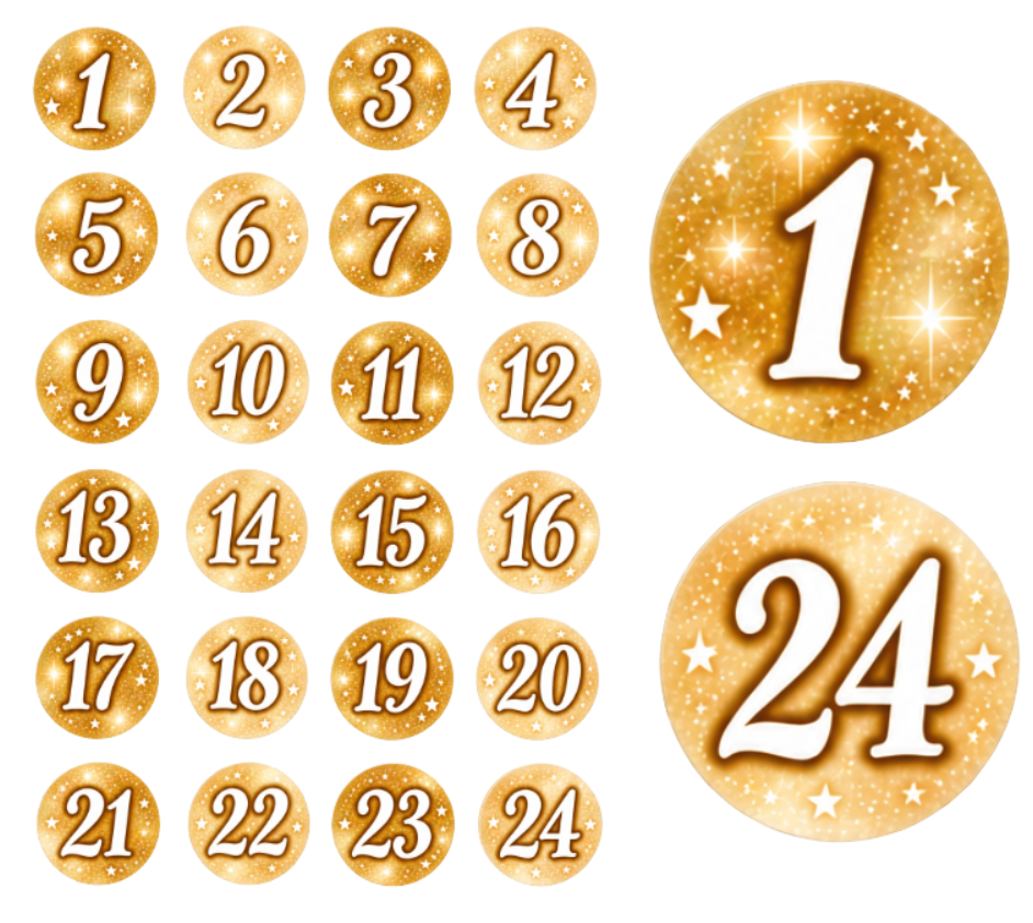 Adventskalender Zahlensticker 35