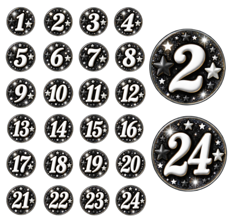 Adventskalender Zahlensticker 57