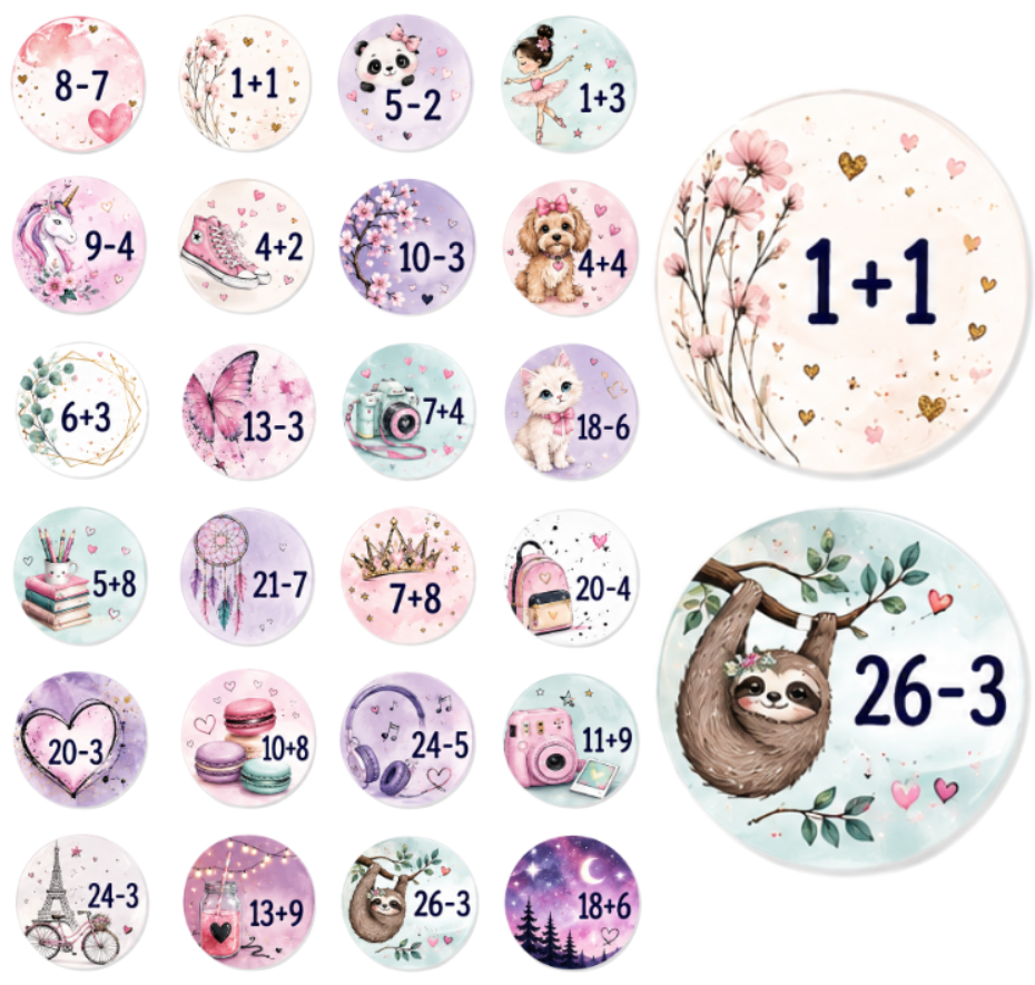Adventskalender Zahlensticker Rechnungsaufgabe 2