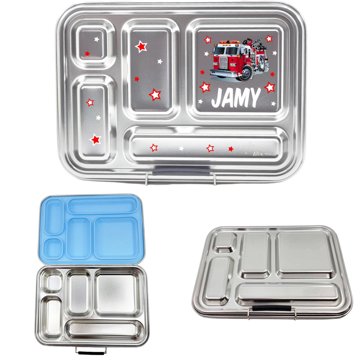 Edelstahl Znünibox Baurelia Box Eco mit 5 Unterteilungen Pastellblau