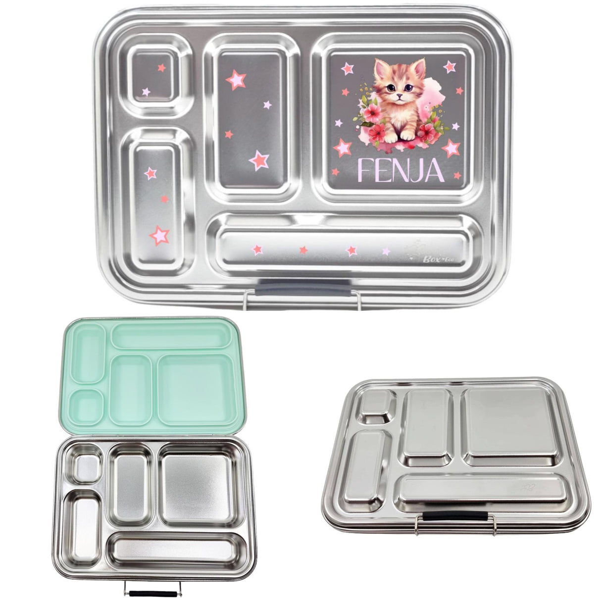 Edelstahl Znünibox Baurelia Box Eco mit 5 Unterteilungen Mint