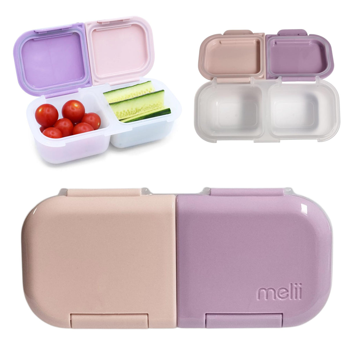 Znünibox Snackbehälter mit 2 Unterteilungen Lila