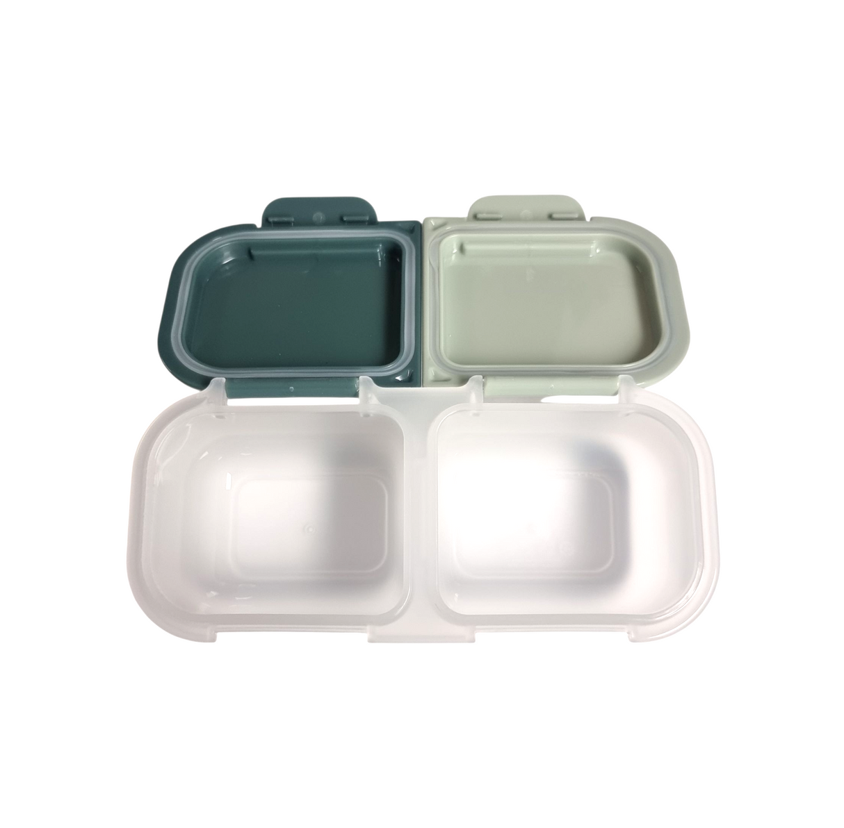 Znünibox Snackbehälter mit 2 Unterteilungen Mossgrün