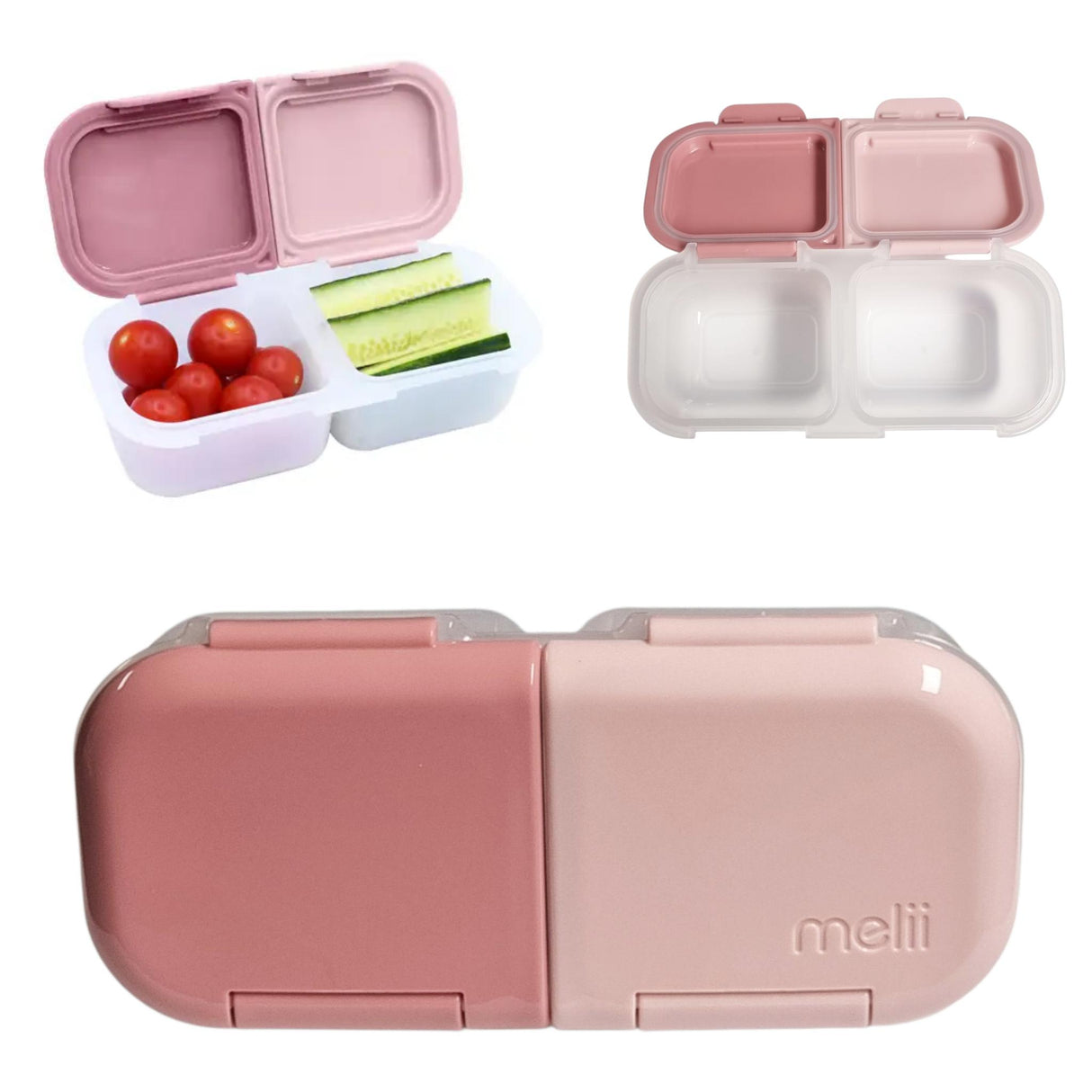 Znünibox Snackbehälter mit 2 Unterteilungen Rosa