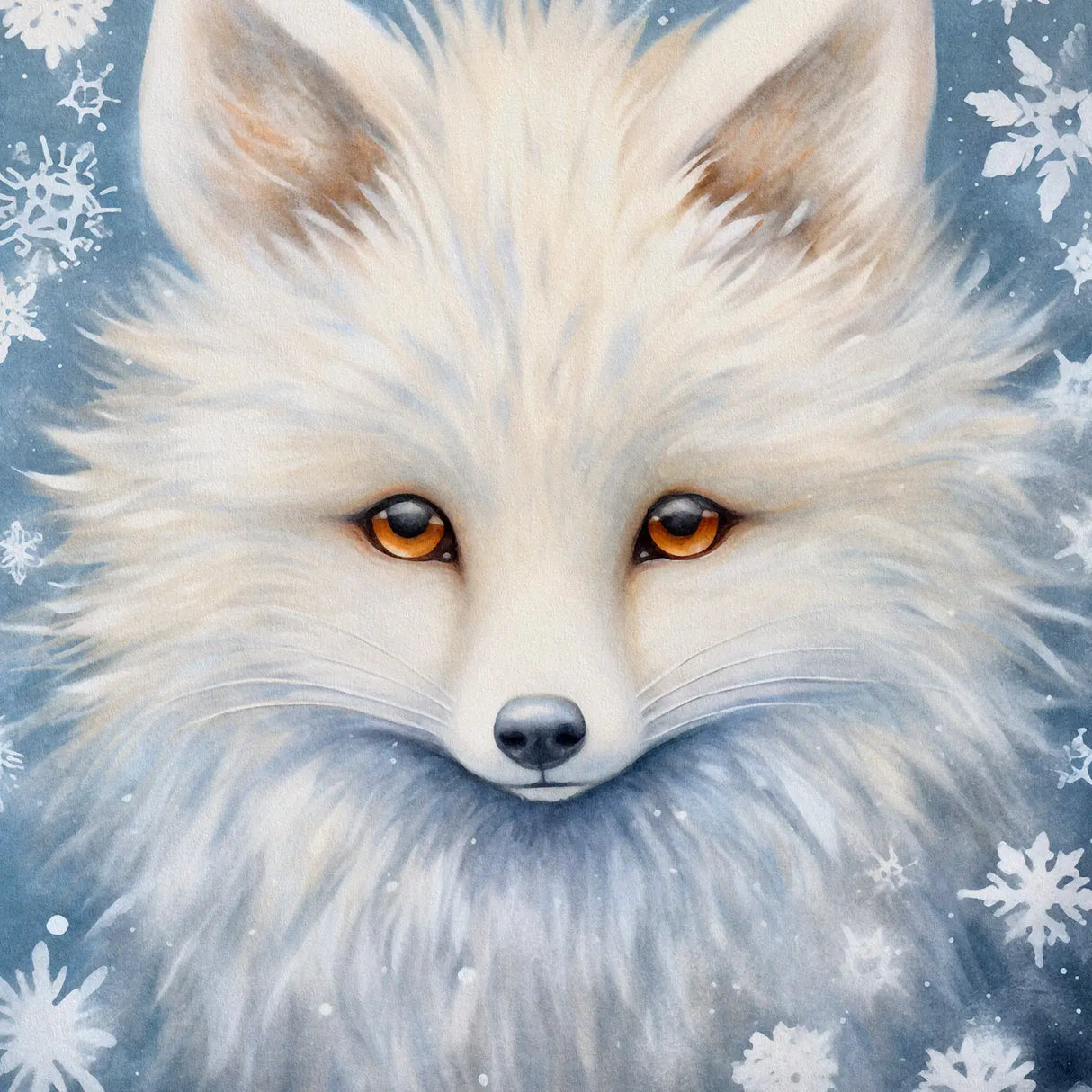 Grusskarte Schneefuchs