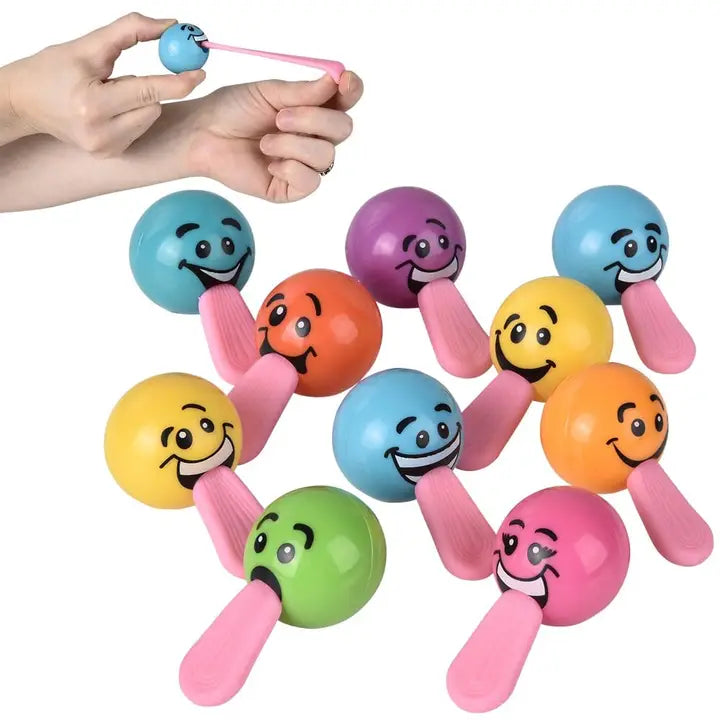 Smiley mit dehnbarer Zunge assortiert