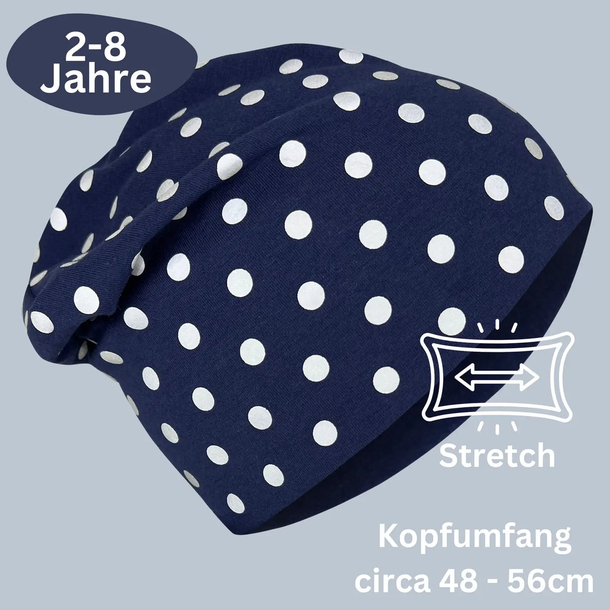 Kinder Winter Beanie Mütze & Loop Schal Reflektierend Punkte