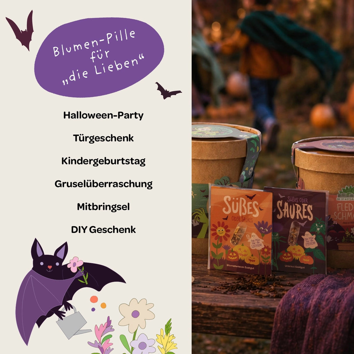 Blumenmurmel Halloween Erdbeerlolly