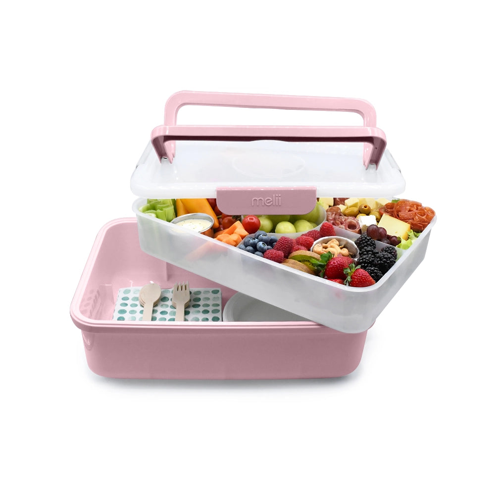 Znünibox Rechteckige Snackle-Plattenbox Rosa