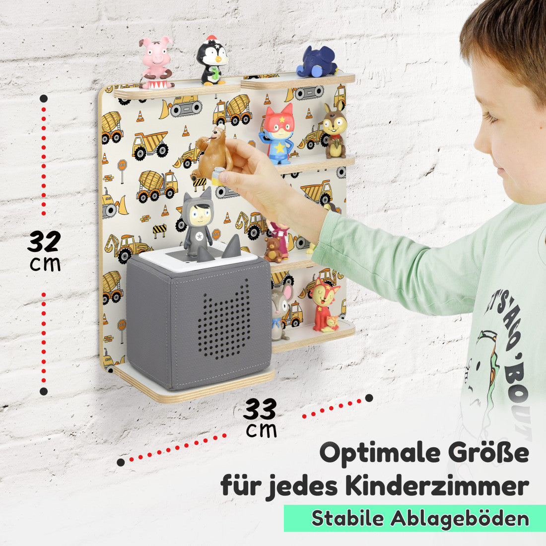 Toniebox 1 & 2 Regal Multi Baufahrzeuge