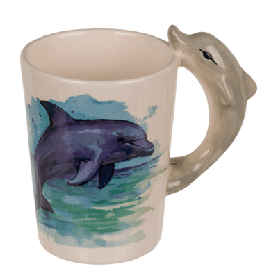 Kinder Porzellantasse 3D Delfin