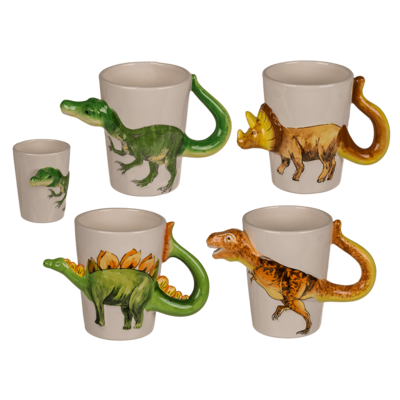 Kinder Porzellantasse 3D Dino assortiert