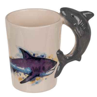 Kinder Porzellantasse 3D Haifisch