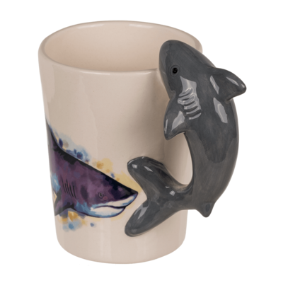 Kinder Porzellantasse 3D Haifisch