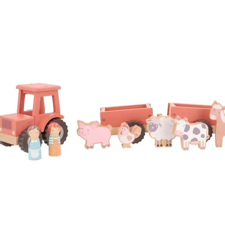 Traktor mit Anhänger Rot