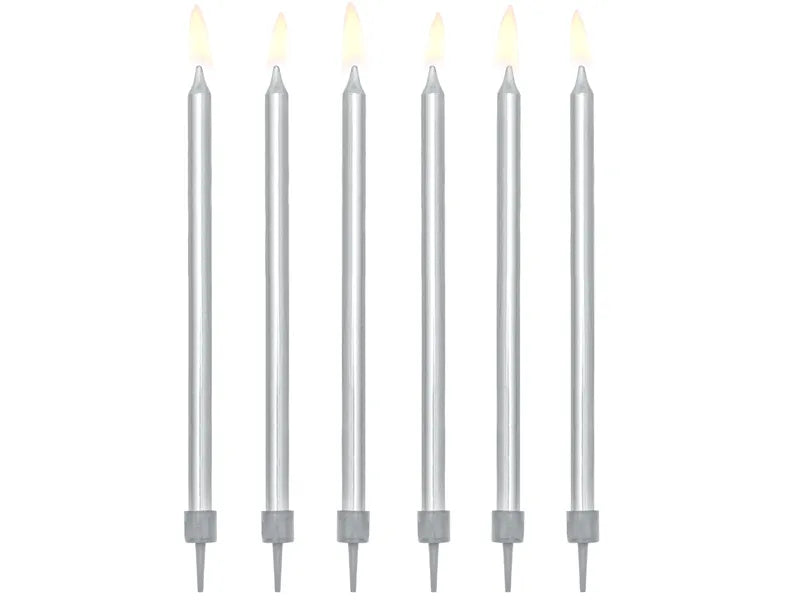 Geburtstagskerzen 12.5cm Metallic Silber