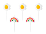 Geburtstagskerzen Regenbogen und Gänseblümchen