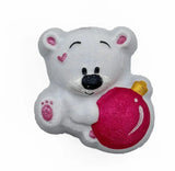 Badekugel handgemacht Weihnachten Bär mit Weihnachtskugel