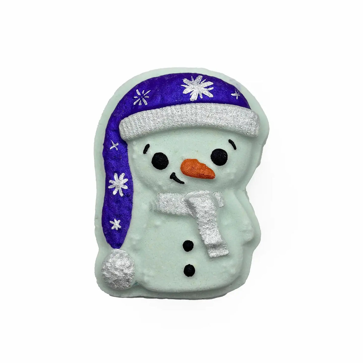 Badekugel handgemacht Weihnachten Schneemann Hellblau