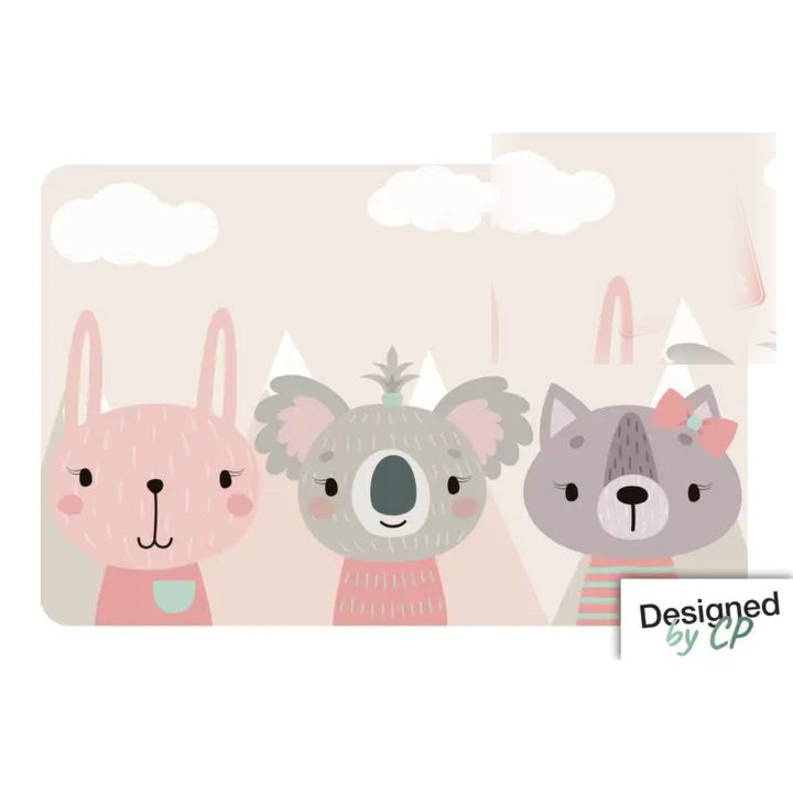 Kinder Tischset Tierfreunde Rosa