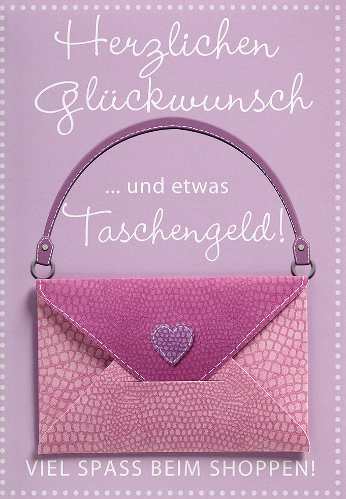 Geburtstagskarte für Geldnoten Pink