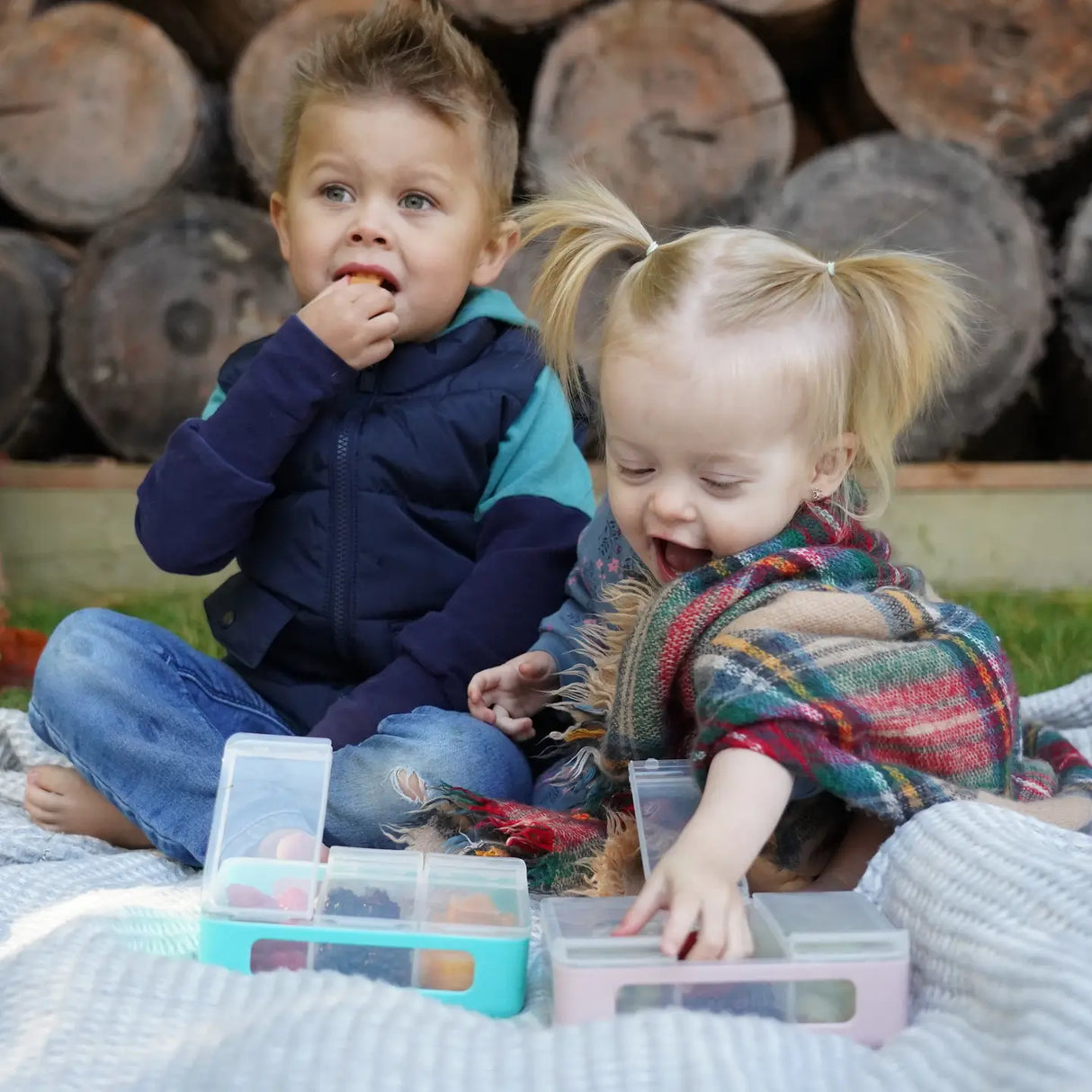 Znünibox Snackbox Melii mit 3 Fächern Grün