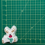 Badekugel handgemacht Weihnachten Rentier Weiss