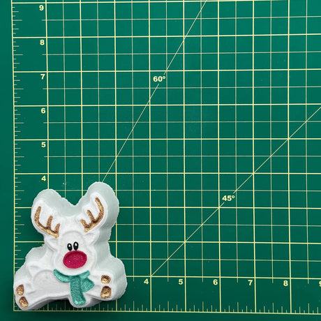 Badekugel handgemacht Weihnachten Rentier Weiss