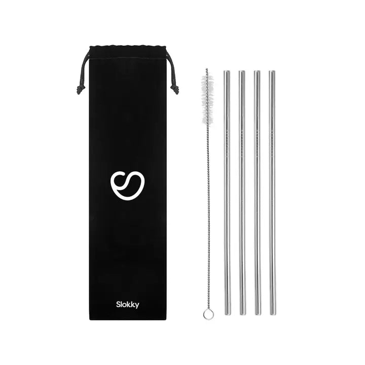 Strohhalme aus Edelstahl mit Bürste 4er Set