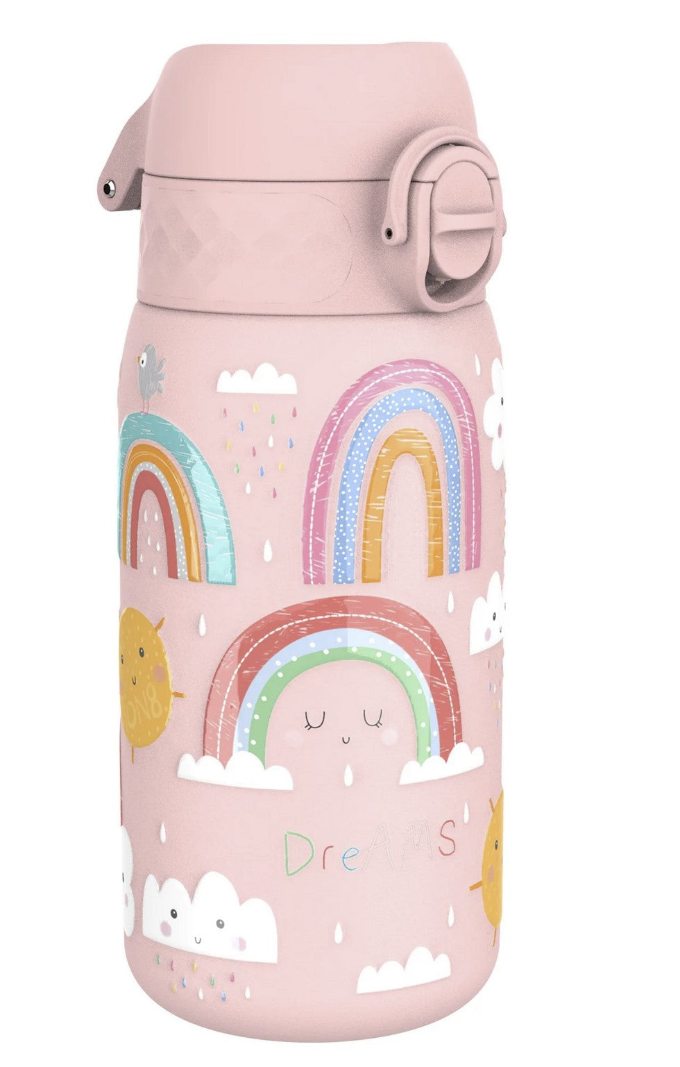 Kinder Edelstahl Trinkflasche Ion8 400ml Regenbogen