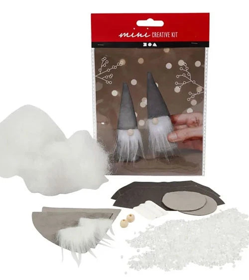 Bastelset Mini Wichtel 2er Set Grau stehend