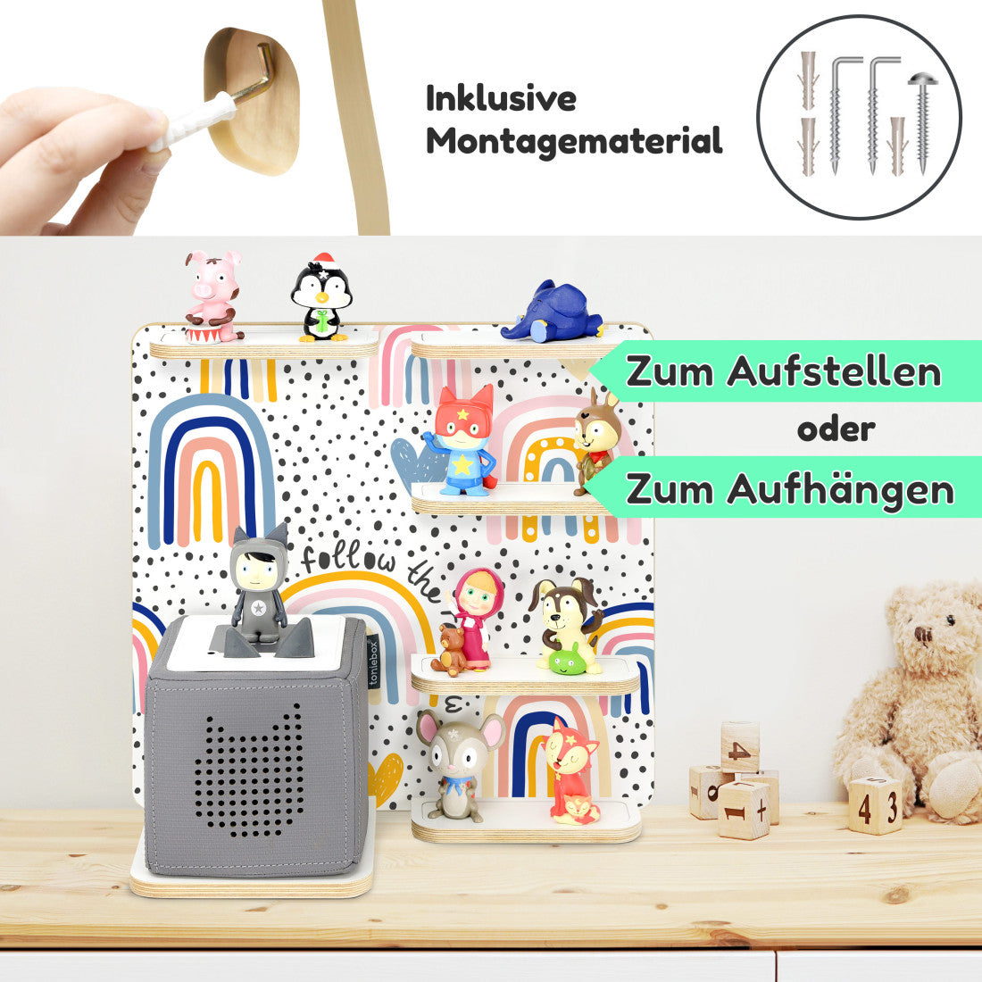 Toniebox 1 & 2 Regal Multi Regenbogen