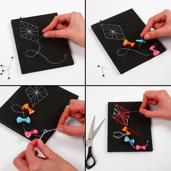 Bastelset Mini String-Art Drache