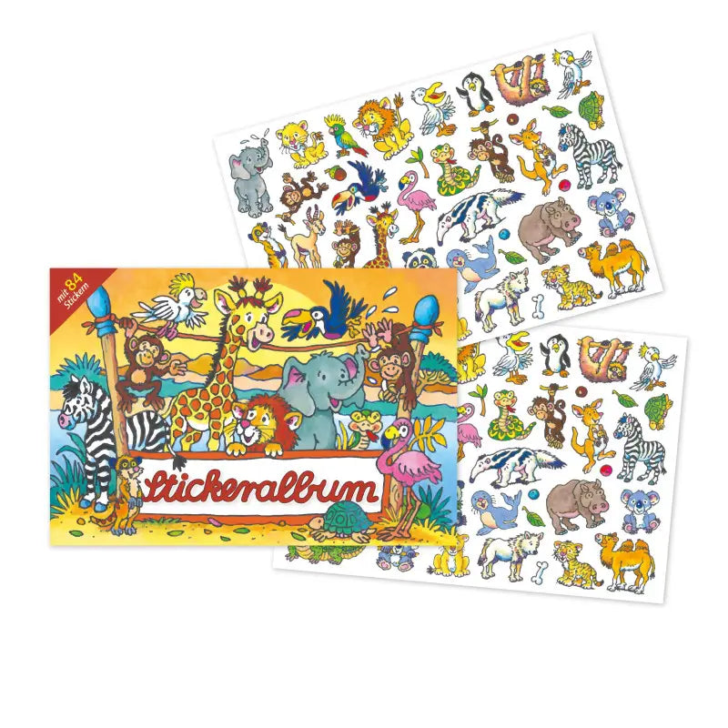Stickeralbum mit Stickern Wildtiere
