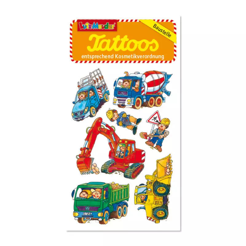 Kinder Tattoo Baustellenfahrzeuge