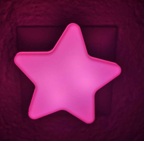 Nachtlicht Steckdose Stern LED Pink