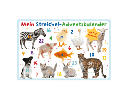 Streichel-Adventskalender mit Fühlelementen
