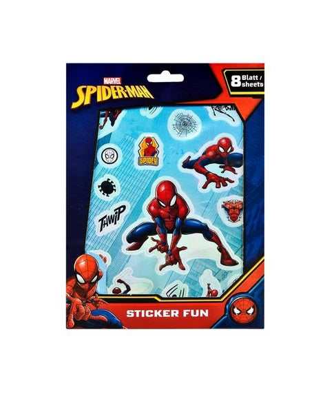 Stickerset Spiderman mit 8 Bögen