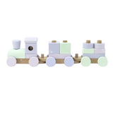 Holz Eisenbahn mit Steckformen Pastell Mädchen