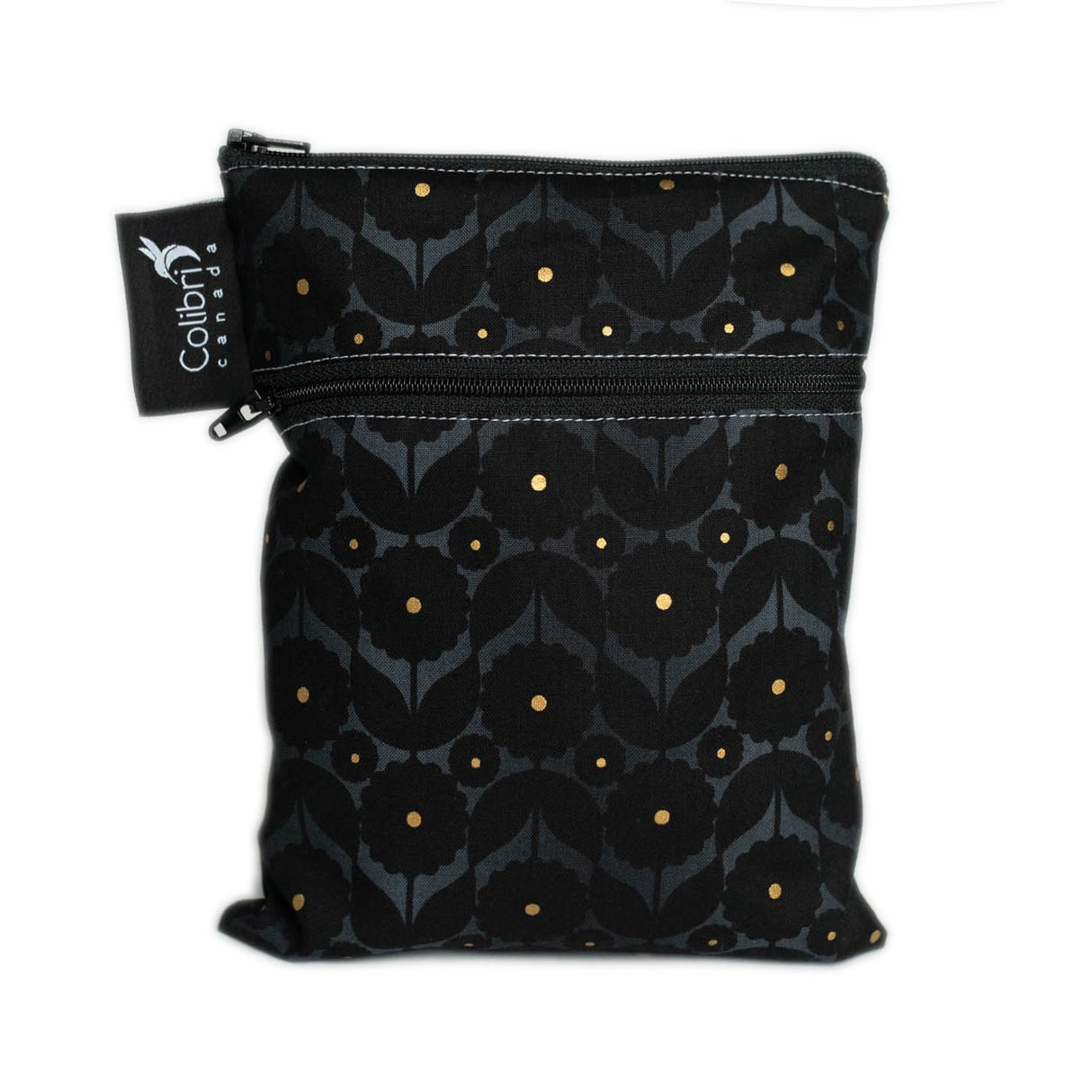 Wetbag und Lunchbag Colibri Schwarz Muster
