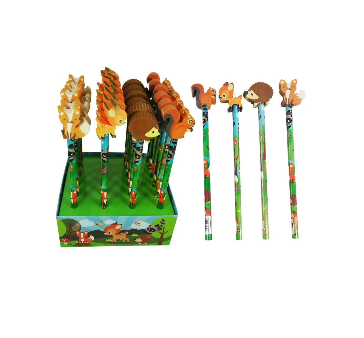 Bleistift mit Radiergummi Waldtiere assortiert